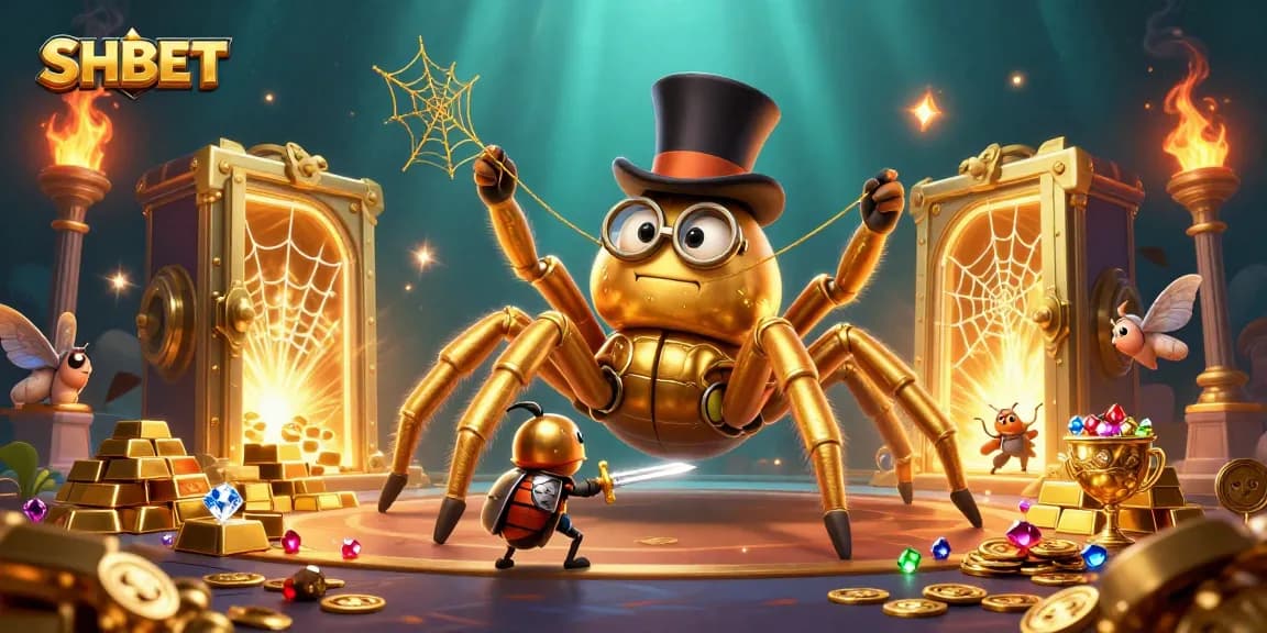 Experience thrilling casino adventures with SHBET in a vibrant 3D illustration of animated characters.