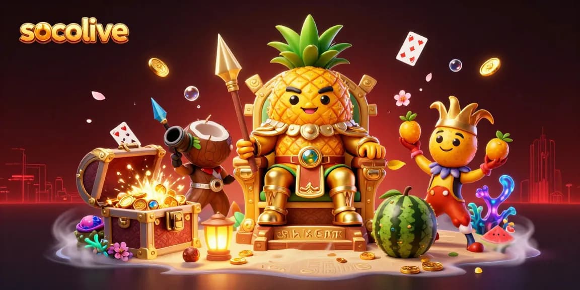 Socolive captures the excitement of gambling with vibrant casino characters and dynamic gaming elements.