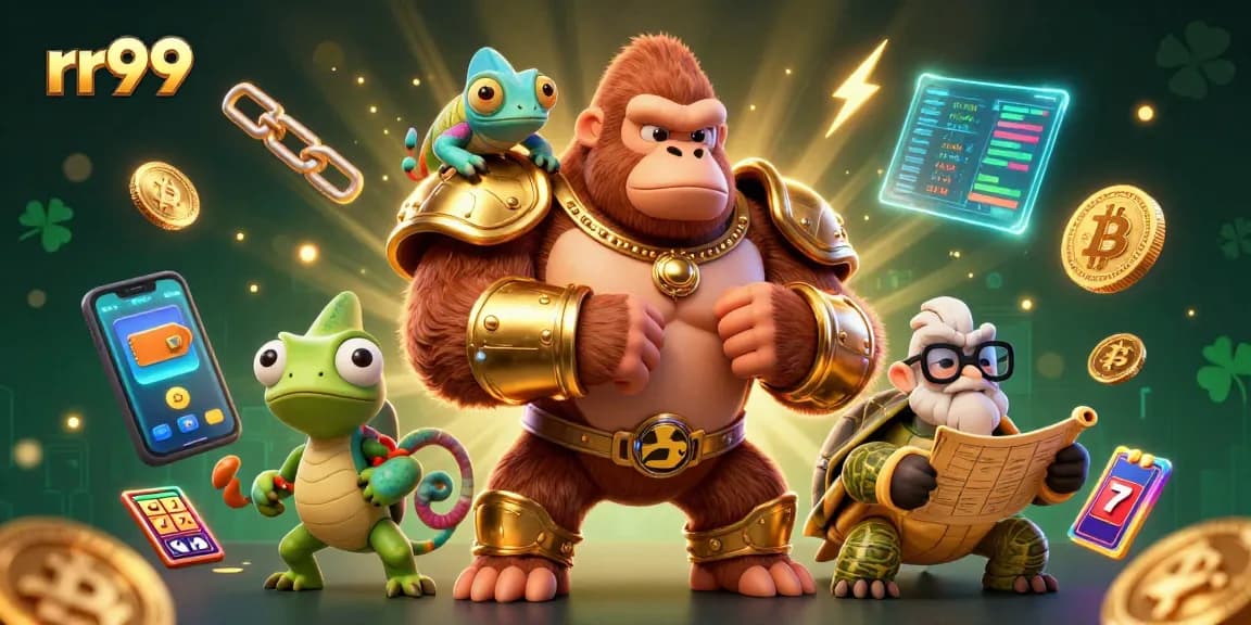 Experience the excitement of rr99 with a dynamic 3D casino scene featuring vibrant gaming elements.