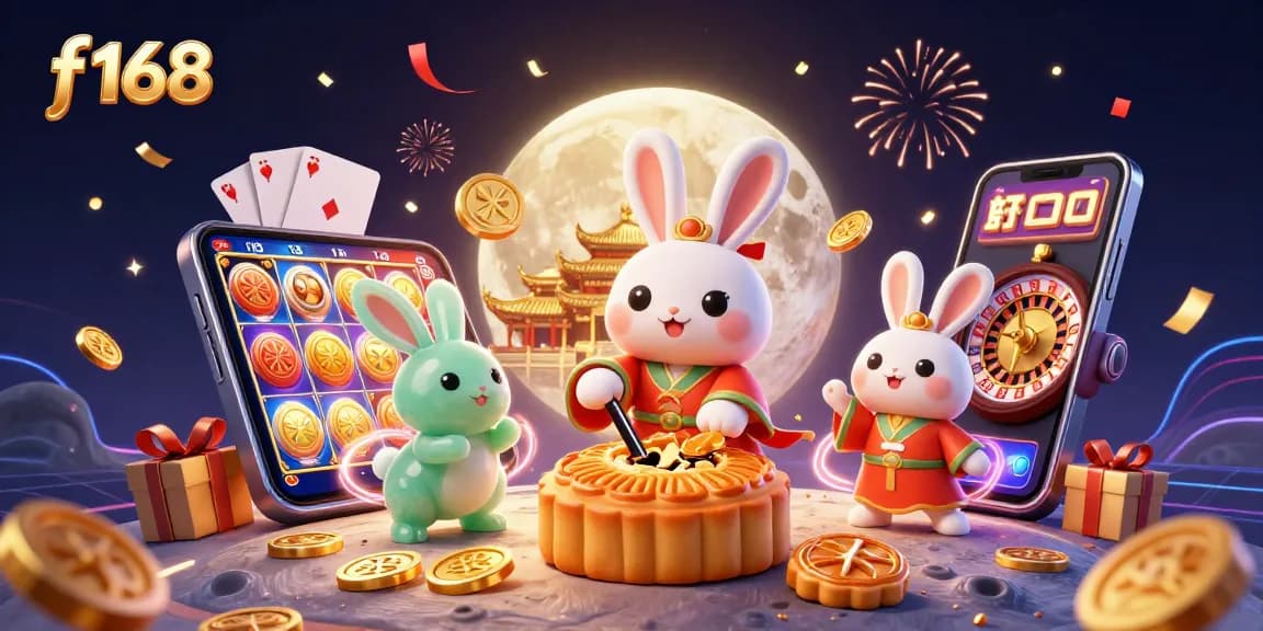 Join the excitement at f168 as the moon rabbit reveals poker chips with thrilling slot games and casino action!