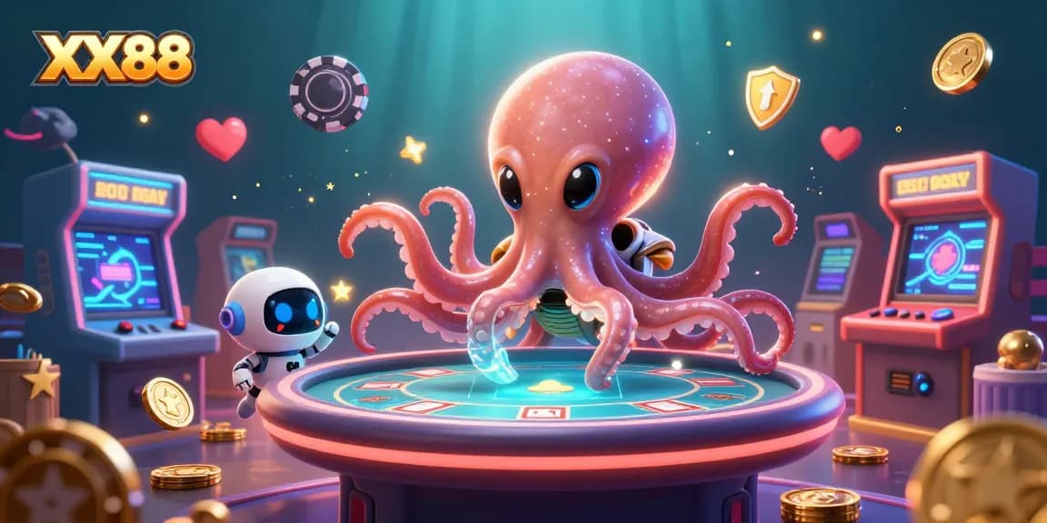 Join the excitement at XX88 with a holographic poker game featuring an alien octopus!