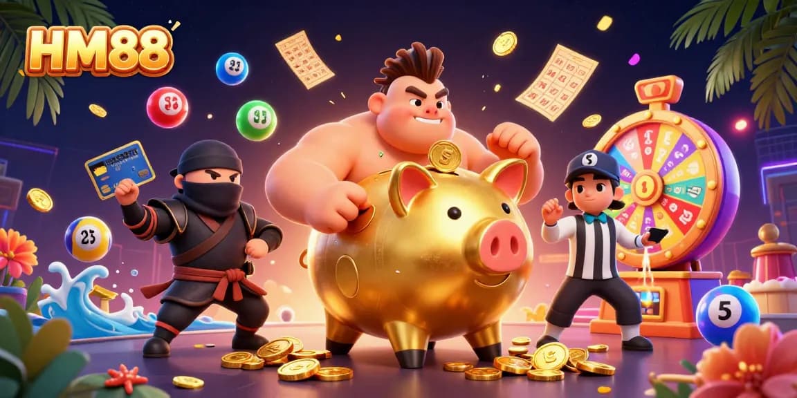 HM88 showcases thrilling gaming action with vibrant colors and dynamic casino elements.