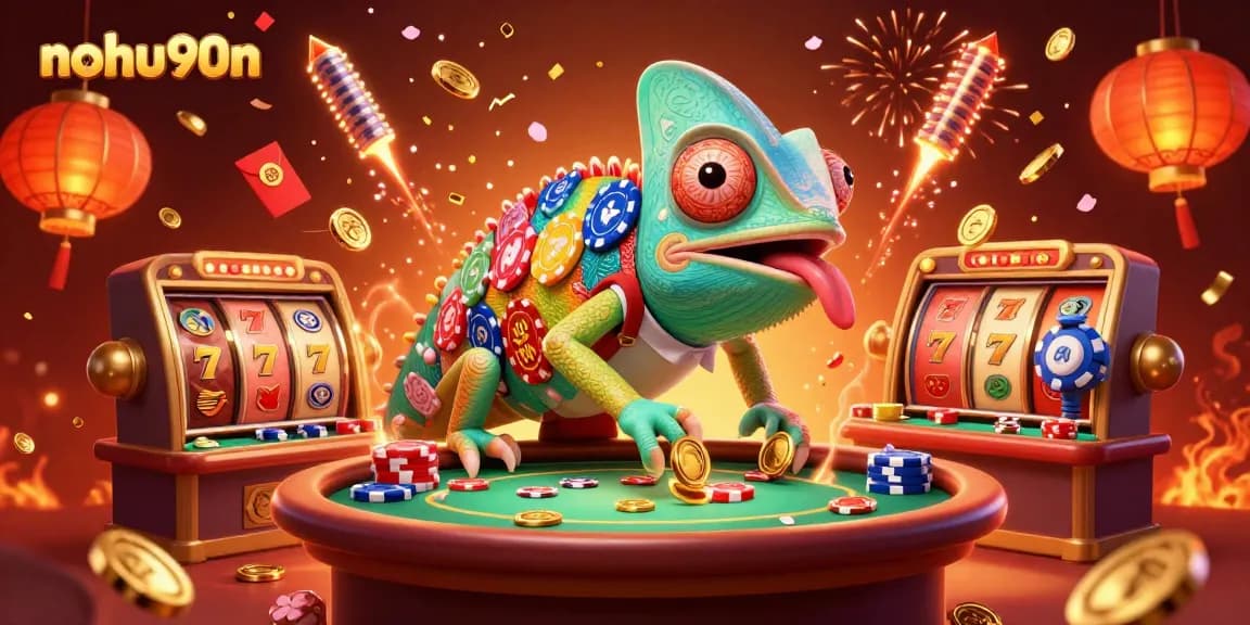 Nohu90n delights players with dazzling slots and jackpots in a vibrant casino scene.