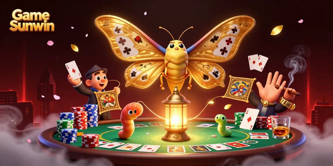 Engage in the thrilling world of Game Sunwin with an enchanting scene featuring a majestic atlas moth.