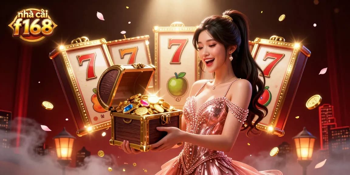 Experience the thrill of casa cược with nhà cái f168 in this dynamic 3D illustration filled with golden treasures.