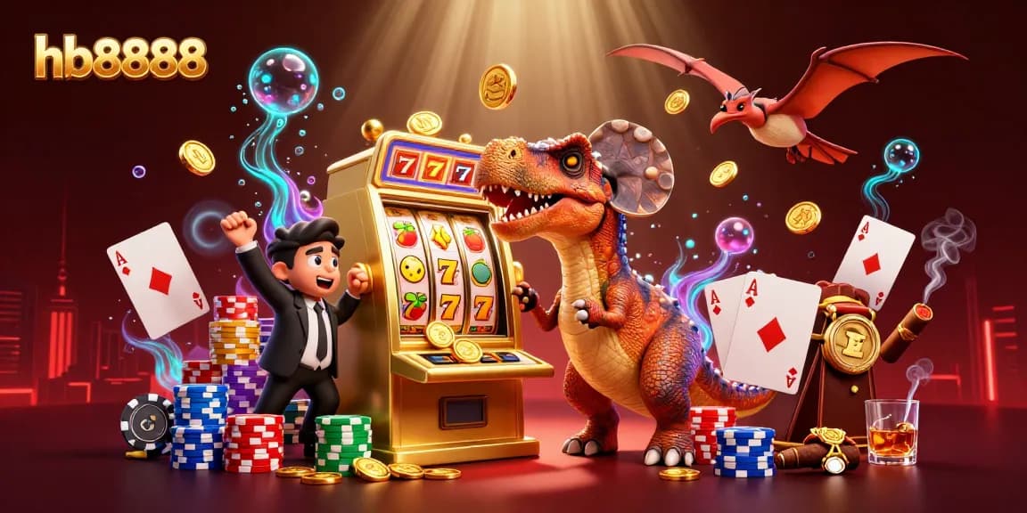 hb8888 showcases a pachycephalosaurus winning jackpot coins at the casino