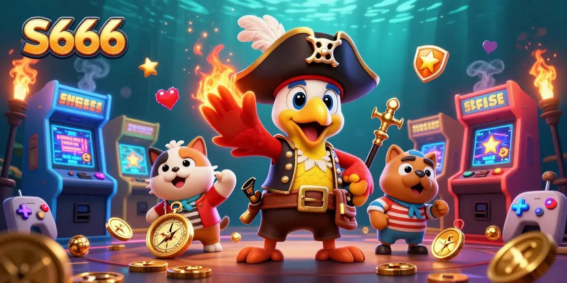 S666 pirate-themed casino illustration showcasing vibrant game elements and engaging characters