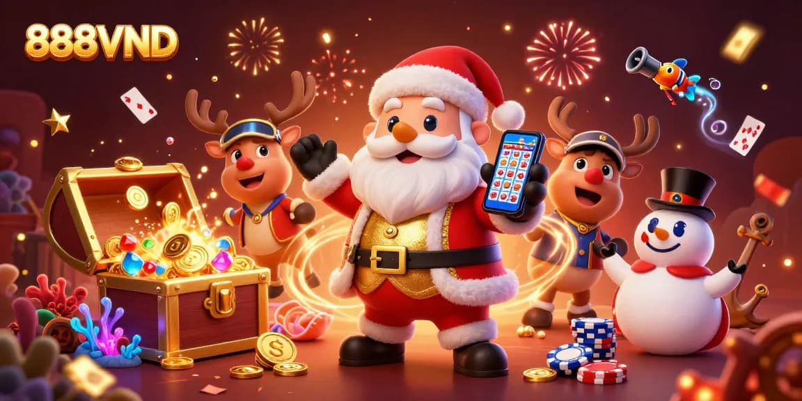 Celebrate jackpots at 888VND with Santa and friends winning in a lush underwater casino!