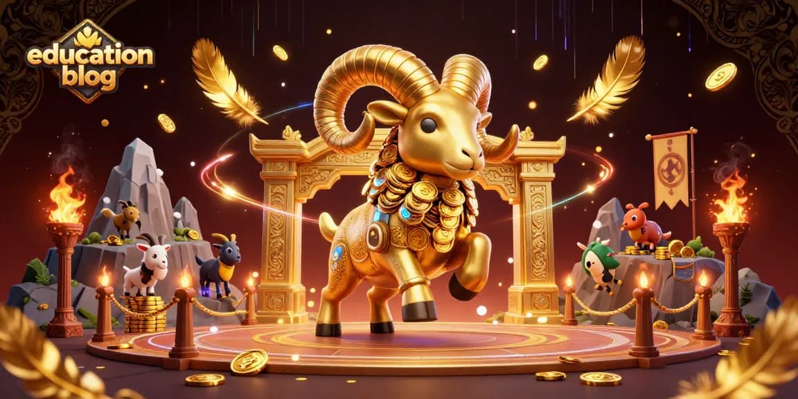 A dynamic scene with the golden ram charging at the casino gate, highlighting strategic moves for the education blog audience.