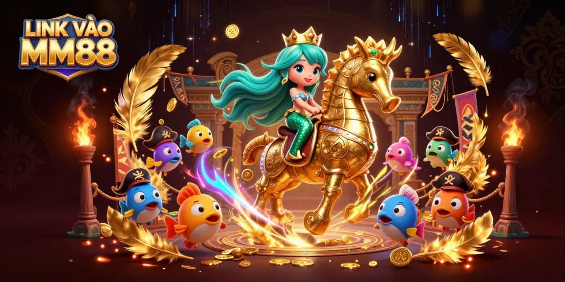 Experience the excitement of LINK VÀO MM88 with vibrant casino action featuring a mermaid princess.