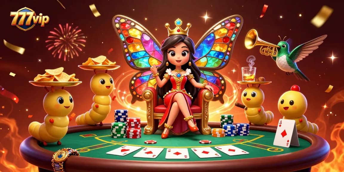 Win big at 777vip with colorful casino elements including poker and chips.