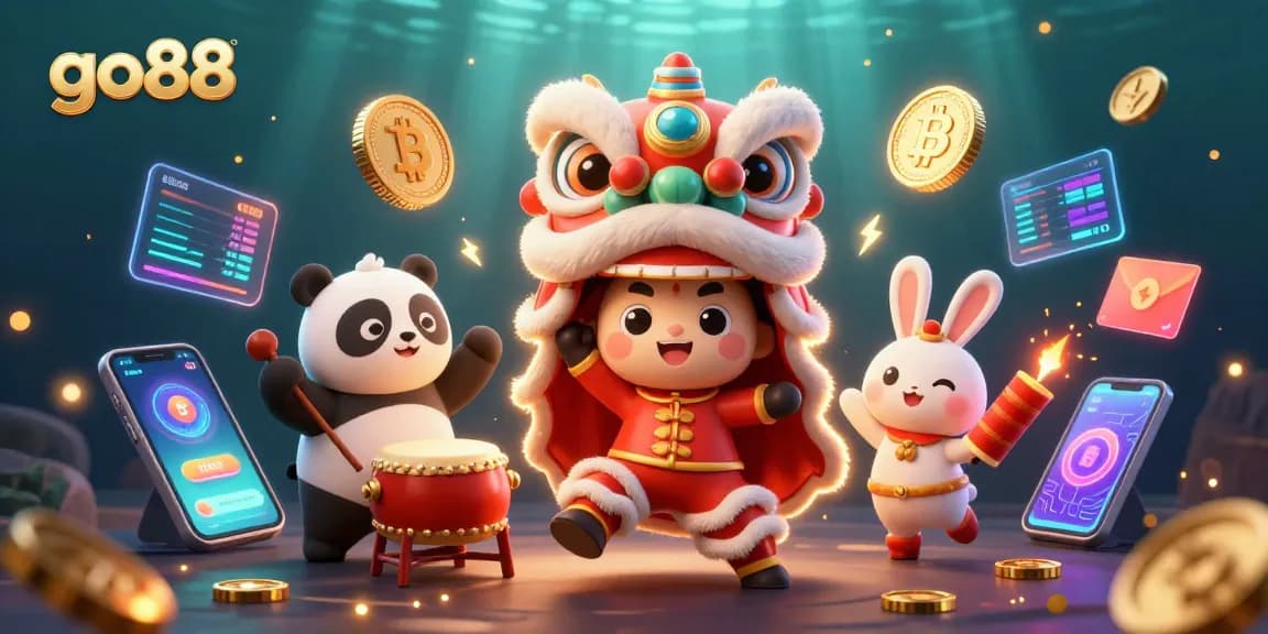 Experience go88's vibrant gaming world featuring exciting characters and dynamic casino elements.