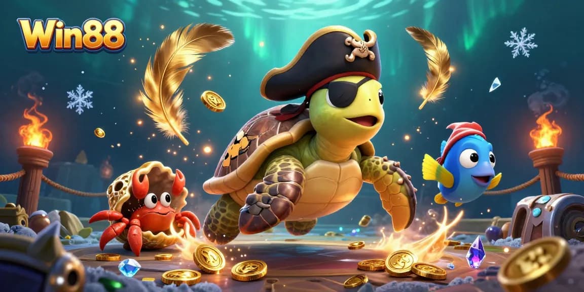 Win88 pirates spin to victory with energetic elements, sunken treasures, and vibrant colors.