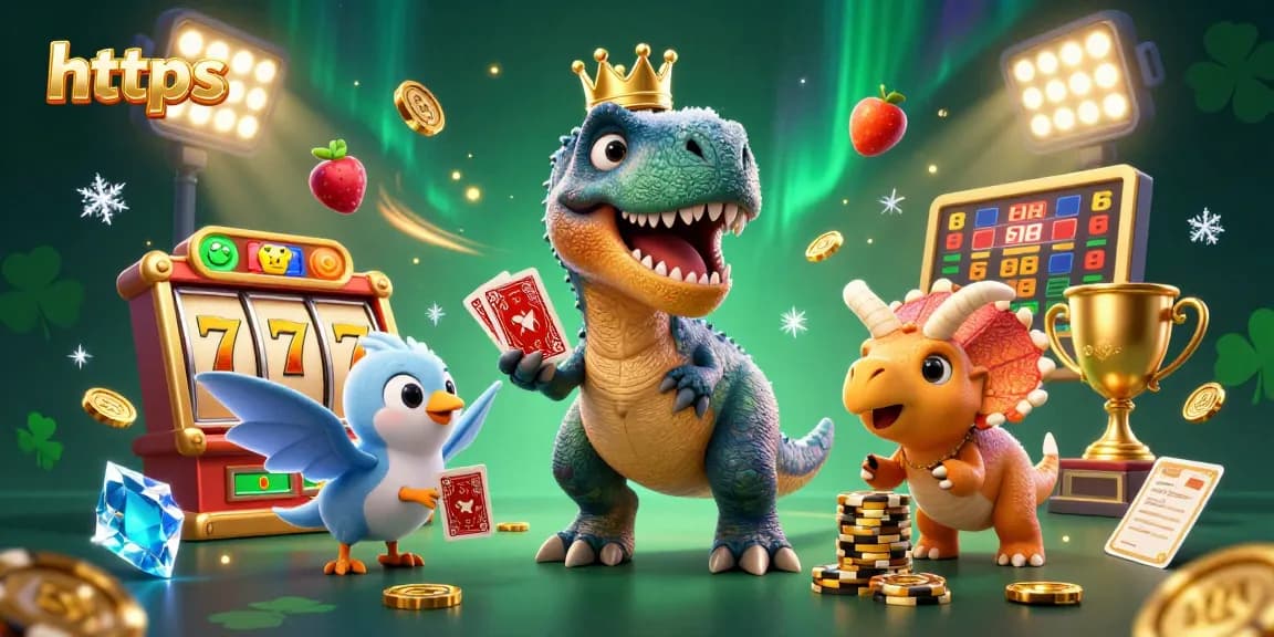 Betting strategically with T-Rex and friends in a vibrant casino setting with https elements