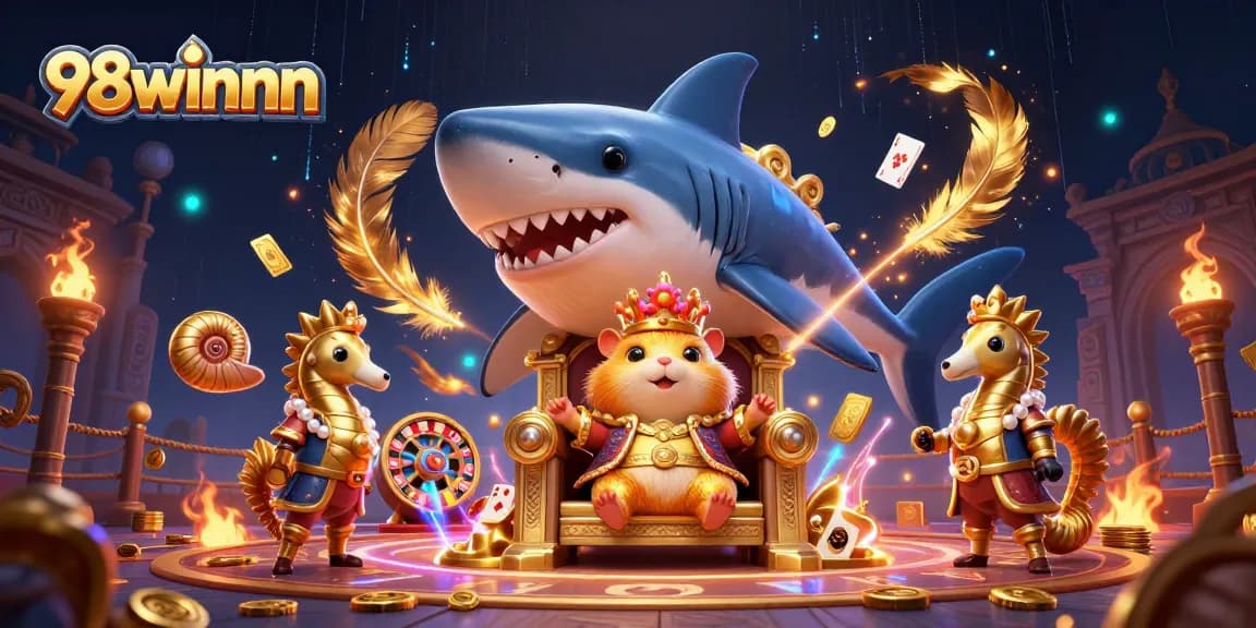 Experience the thrill of 98winnn as you engage in a dynamic gaming adventure with our vibrant characters and casino elements.