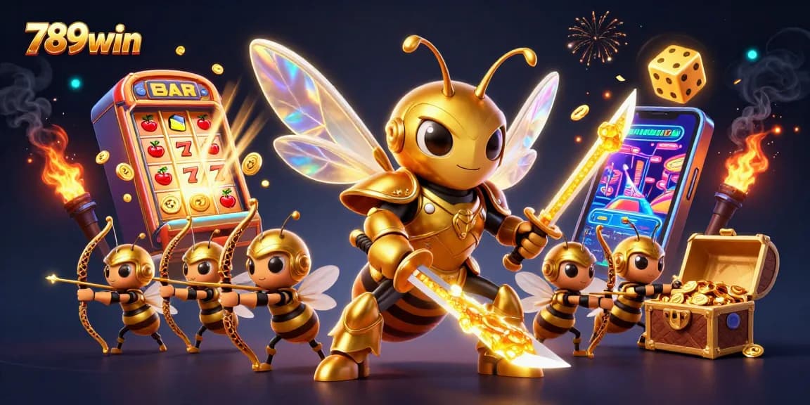 Engage in casino thrills with 789win's jackpot action featuring iconic gaming symbols and dynamic characters.