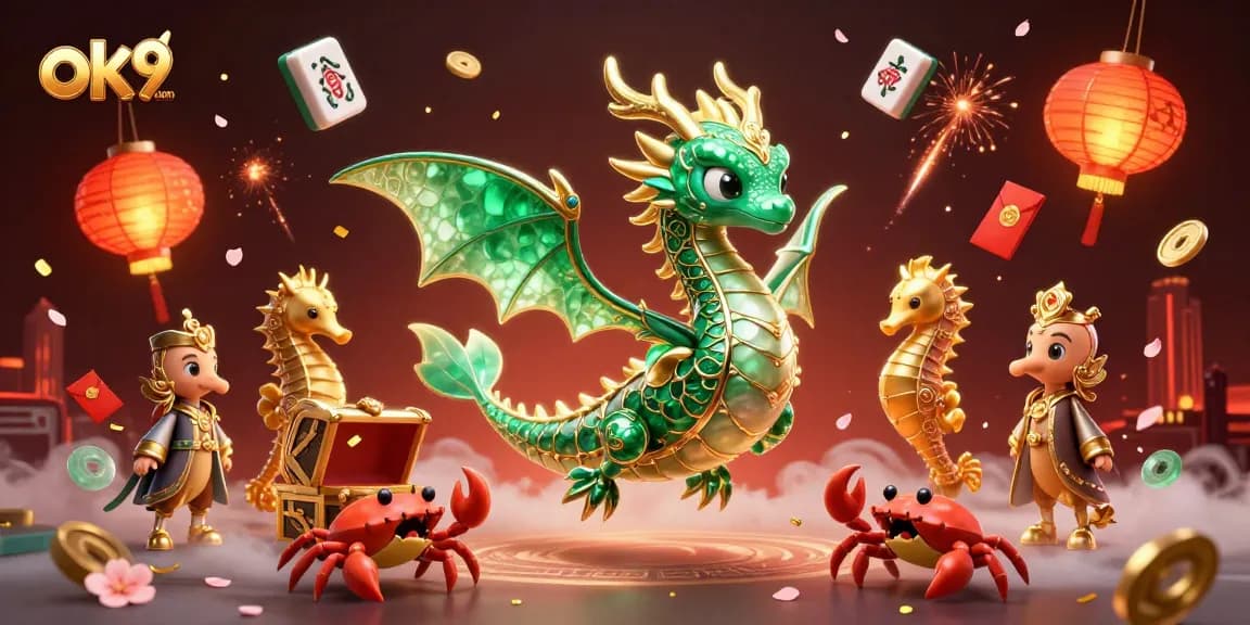Experience thrilling gameplay action at ok9 com with a vibrant, engaging 3D casino illustration.