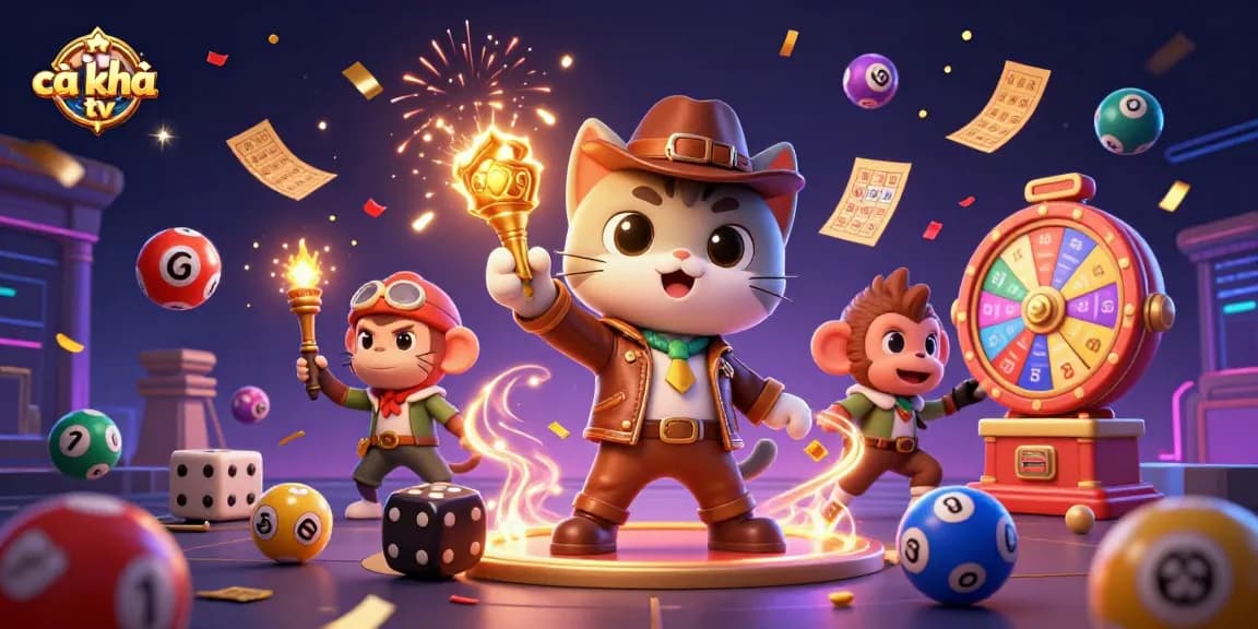 Experience excitement with cà khịa tv as the playful cat discovers golden artifacts amidst vibrant casino elements.