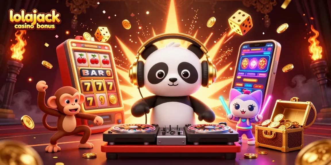 Experience the thrill of the lolajack casino bonus with dynamic casino characters and gaming excitement.