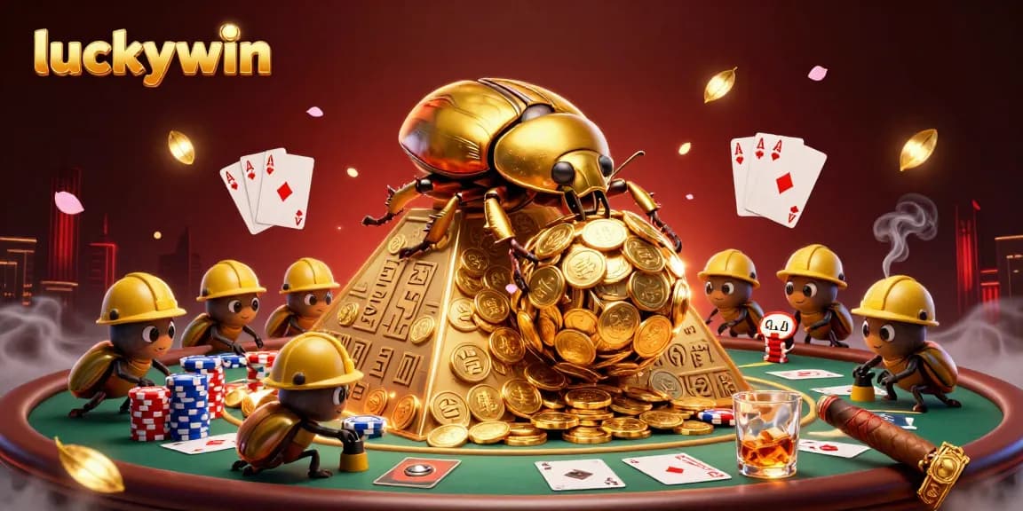 Experience exciting victories at luckywin with vibrant casino elements and charming characters.