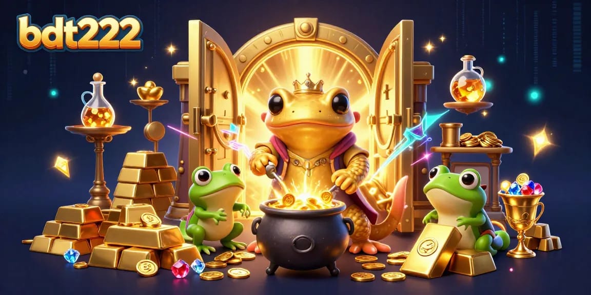 Experience thrilling gameplay with bdt222, as golden treasures and characters fill the scene.