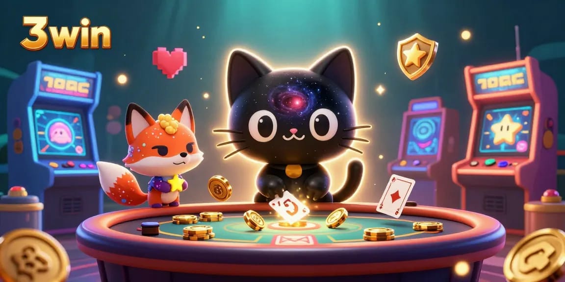 Join the 3 win adventure in a cosmic casino filled with vibrant gaming elements.