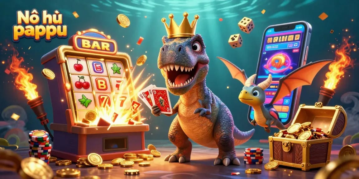 Nổ hũ pappu slot machine scene with vivid characters and exciting jackpot elements.