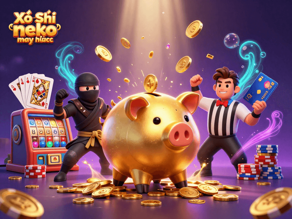 Spin the exciting Xổ Số neko may mắn and enjoy cascading golden coins and vibrant winnings!
