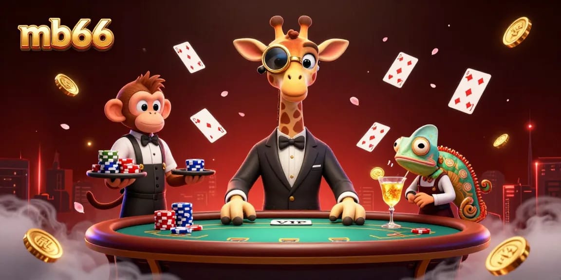 Experience mb66's vibrant gaming scene with high-roller giraffe and casino excitement.