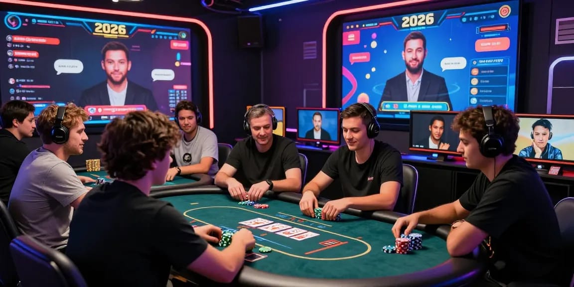 Situs Poker Online Resmi Domino88 captivating online poker scene with diverse players engaged in vibrant gameplay.