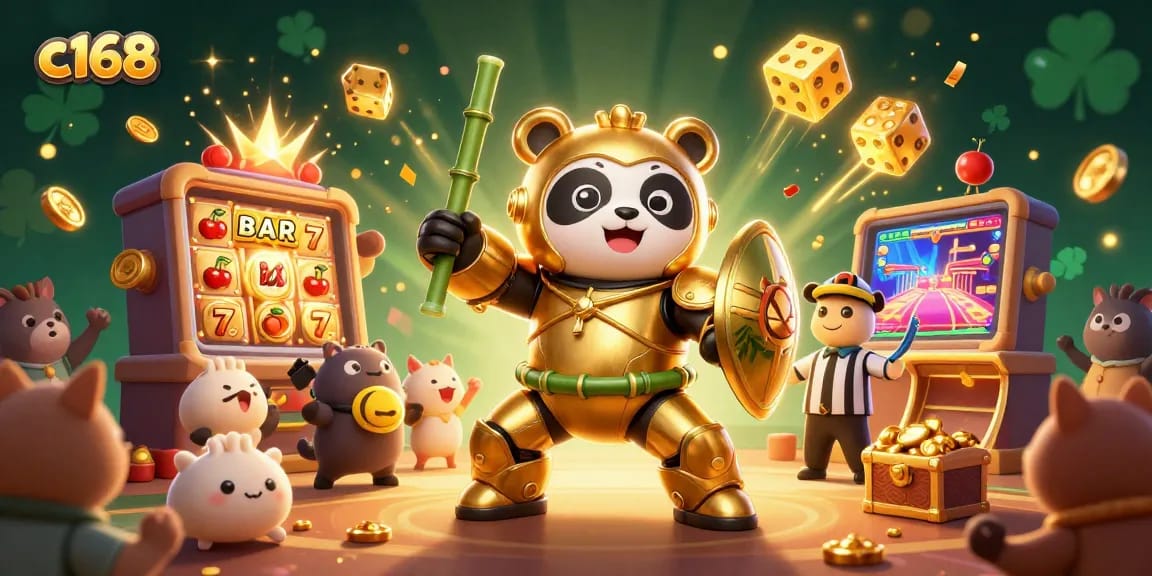 Experience epic wins with c168 at a vibrant casino-themed illustration featuring dynamic gaming elements.