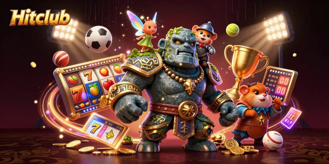 Hitclub players engaged in a thrilling slot game with vibrant characters and dynamic elements.