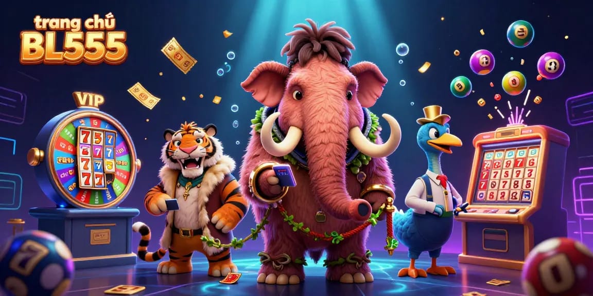 Experience thrilling gameplay at trang chủ BL555, featuring vibrant slot reels and engaging characters.