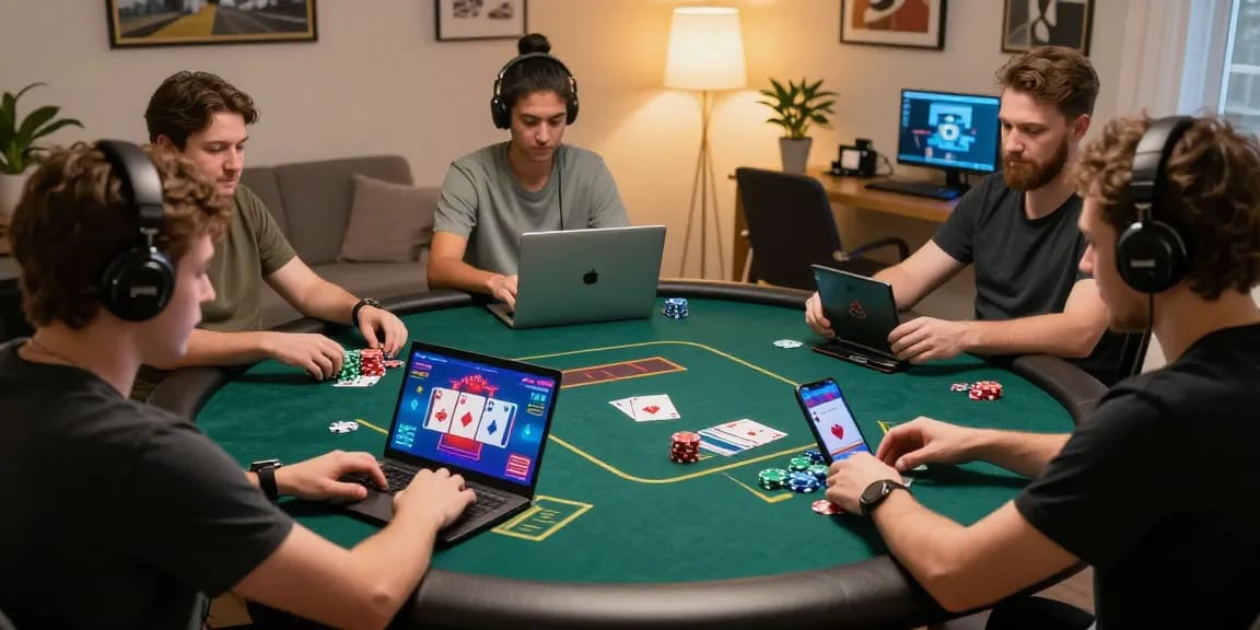 Dewapoker online poker players enjoying a safe and engaging gaming experience from their homes.