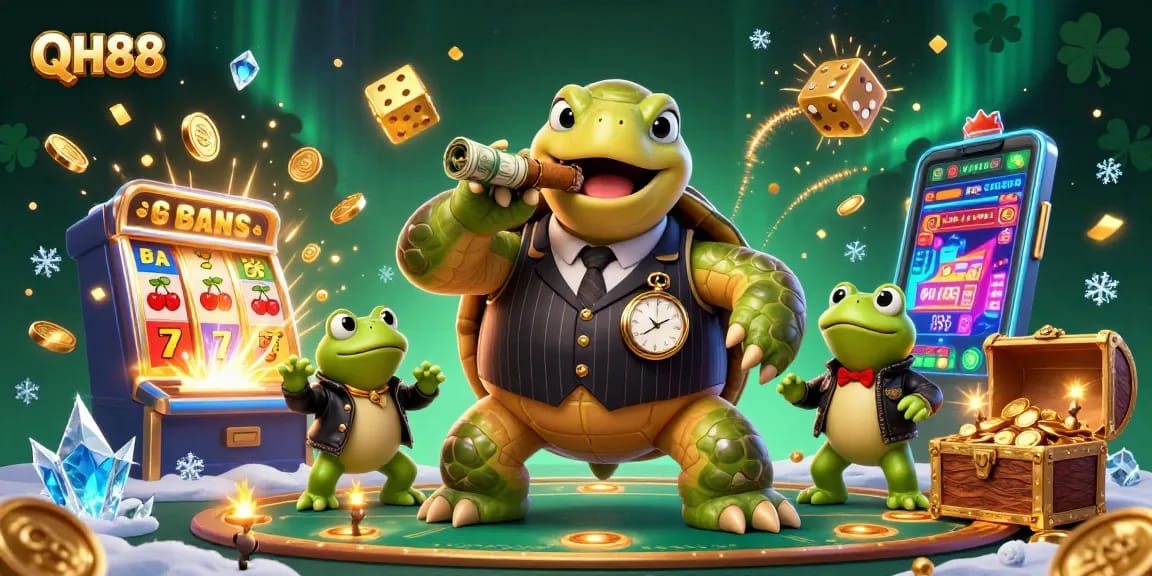 Experience thrilling casino fun with QH88, featuring vibrant characters and dynamic gaming elements.