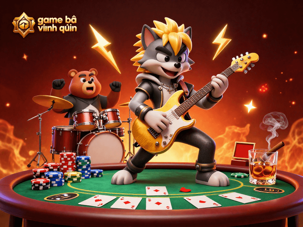 Experience the thrilling game bài vĩnh xuân with vibrant casino action featuring wolves and bears.