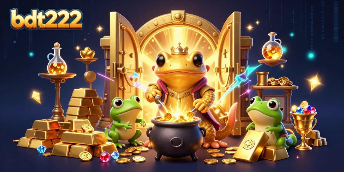 Experience thrilling gameplay with bdt222, as golden treasures and characters fill the scene.