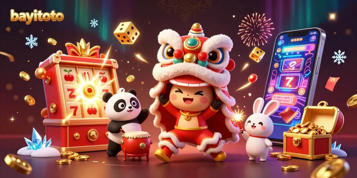 Experience bayitoto's vibrant casino atmosphere through a stunning 3D illustration full of dynamic elements.