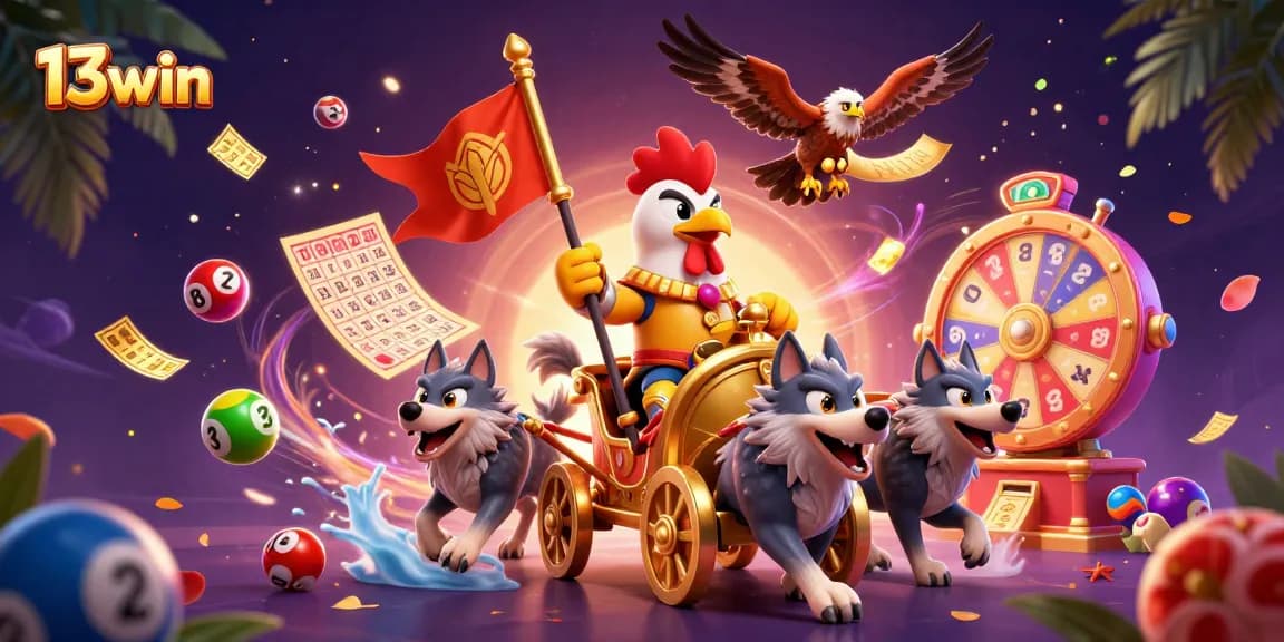 Experience thrilling gameplay with 13win, featuring vibrant casino elements and dynamic characters for players.