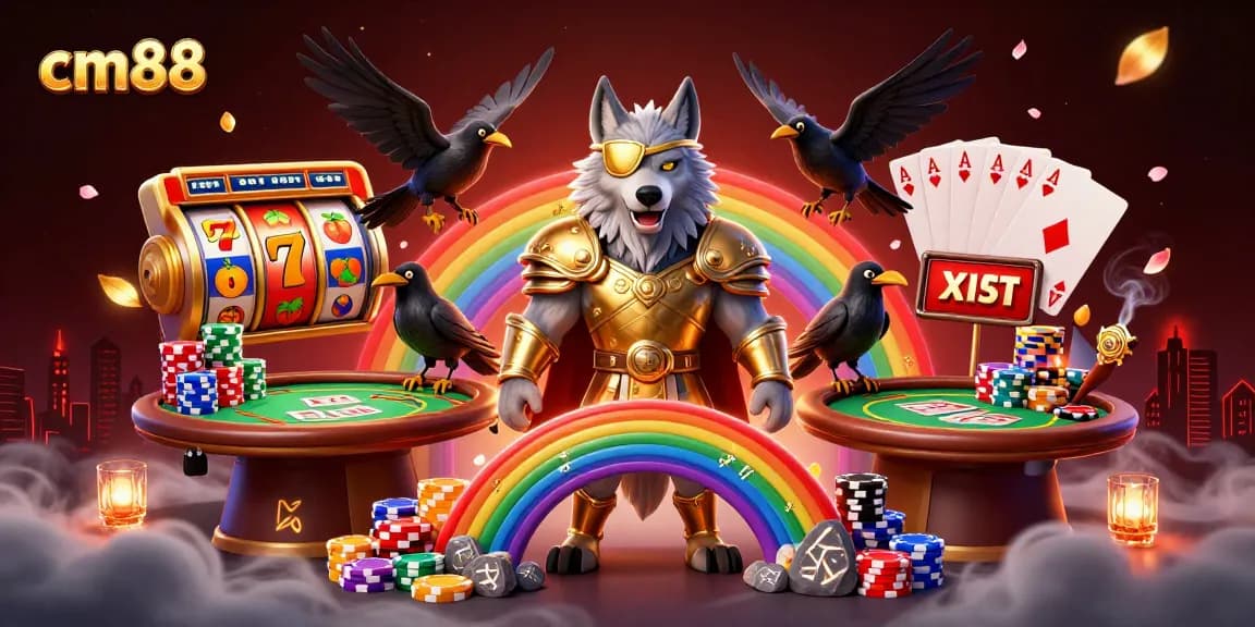 Experience thrilling gameplay at cm88, where an Odin wolf and ravens bring the excitement of slots and poker to life.