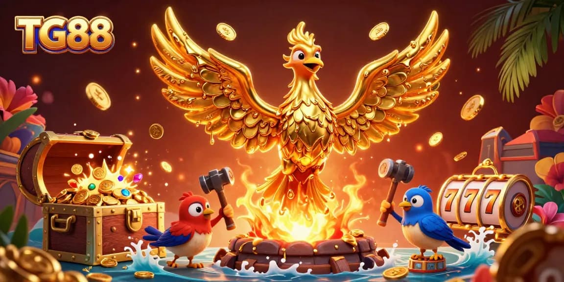 Experience the thrill of winning with TG88 in a vibrant casino world filled with glowing jackpots and dynamic gameplay.