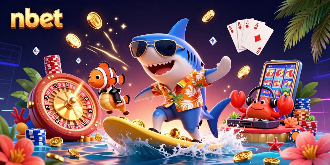Catch the action in nbet with funds flowing from a shark surfing gold coins!