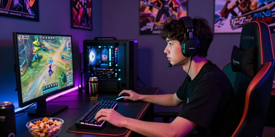 Competitive gaming scene featuring intense gameplay with PROOFCORE.IO software for optimal performance.