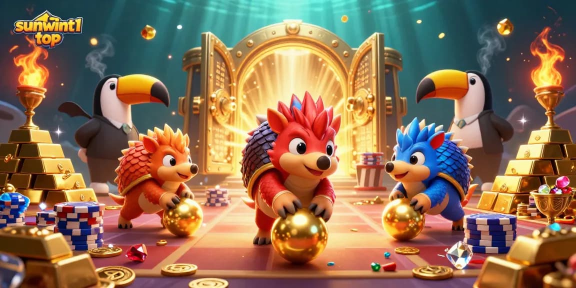Compete in thrilling games at sunwint1 top with animated pangolins and rich casino elements.
