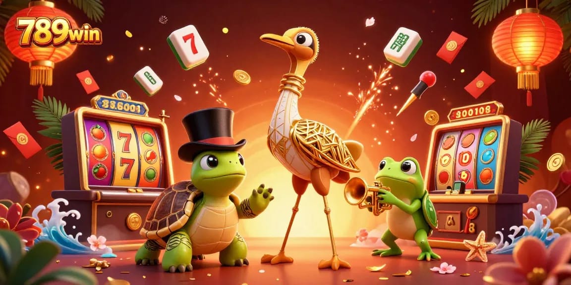 Experience thrilling gameplay at 789win with vibrant slot symbols and dynamic casino atmosphere.