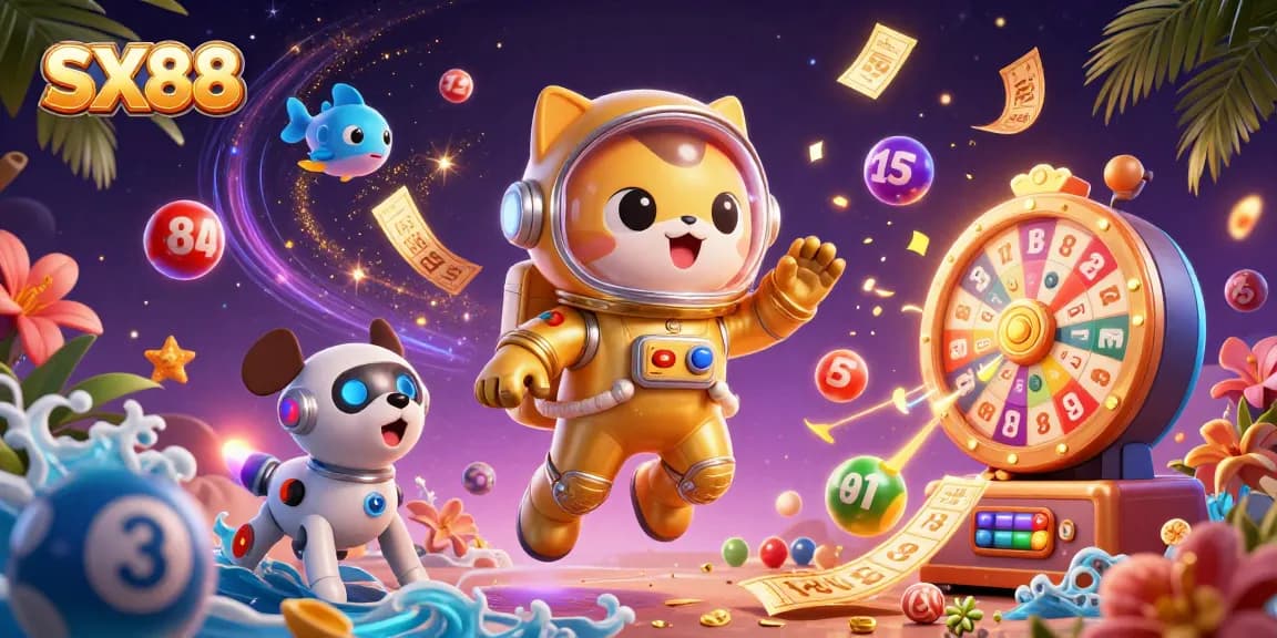 SX88 offers thrilling gaming experiences with vibrant lottery elements and fun characters.