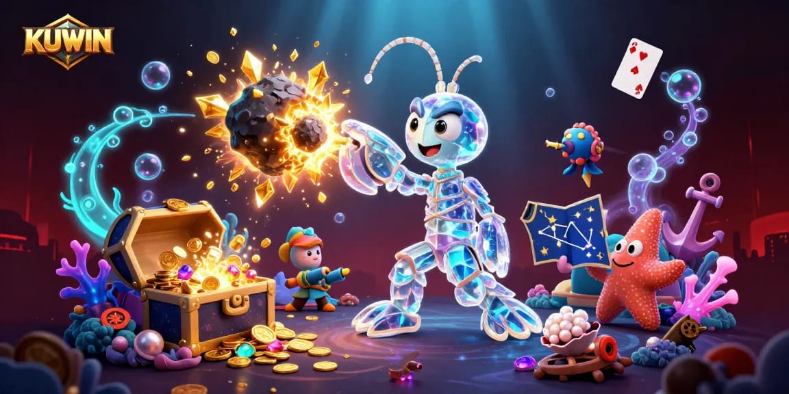 Engage with KUWIN’s exciting games through a vibrant underwater adventure filled with treasures and casino elements.