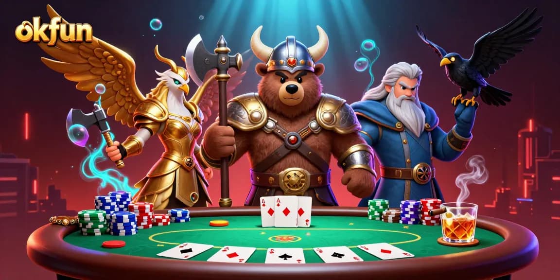 Join the excitement at okfun casino with this vibrant Viking-themed poker showdown!