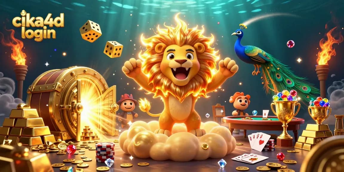 Experience the excitement of poker with cika4d login surrounded by treasures and vibrant casino elements.
