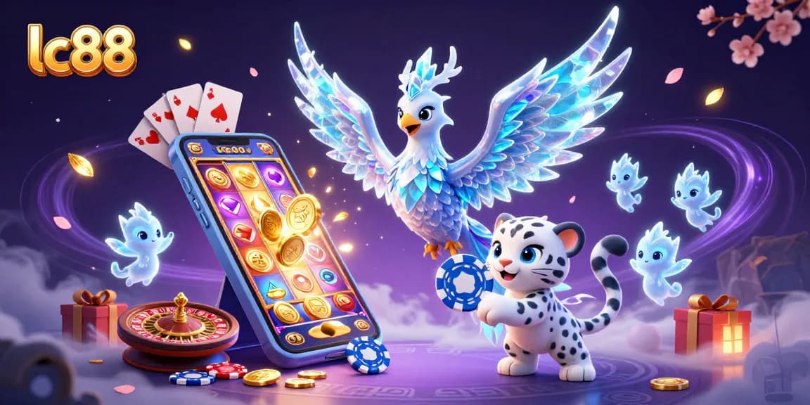 Engage with LC88's vibrant gaming scene featuring exclusive characters and dynamic casino elements.